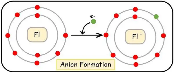 Fluorine anion formation