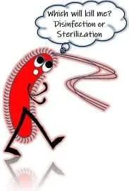 Microbe sterilization vs disinfection